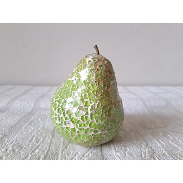 Mozaïek Peer, kunsthars D8xH10cm - kunstvoorwerp