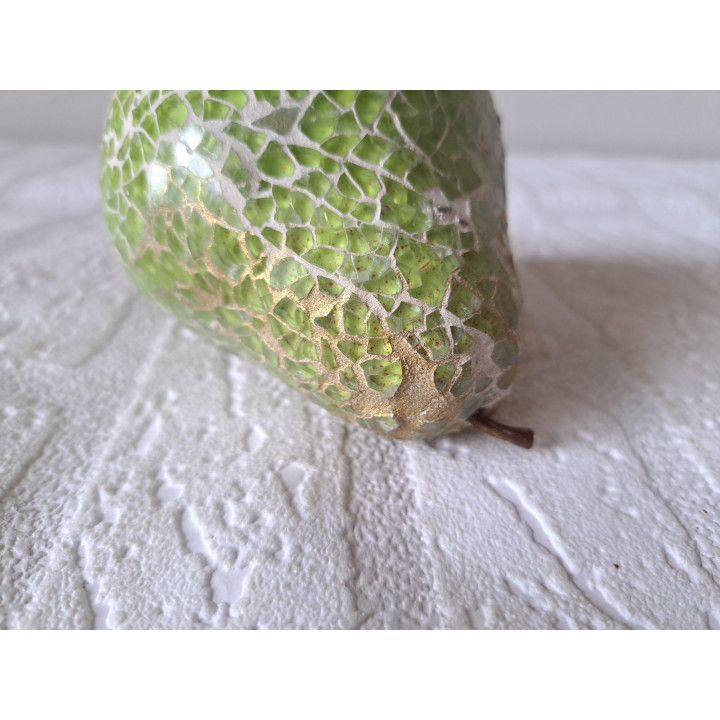 Mozaïek Peer, kunsthars D8xH10cm - kunstvoorwerp