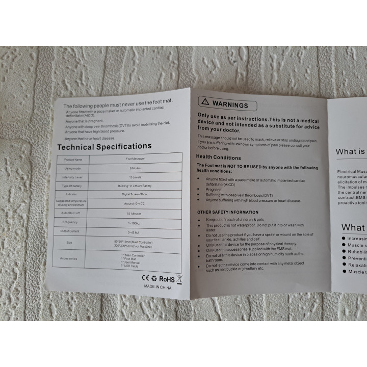 EMS voetmassageapparaat voor bloedcirculatie - ems