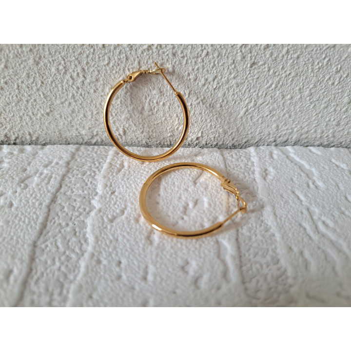 GoldChic hoepeloorbellen, goudkleurig, Stainless Steel D3cm - oorbellen