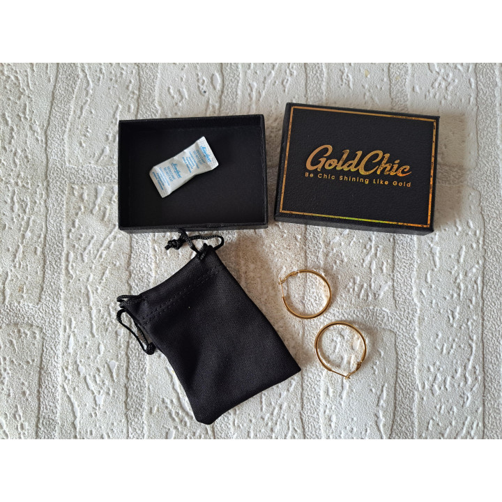 GoldChic hoepeloorbellen, goudkleurig, Stainless Steel D3cm - oorbellen