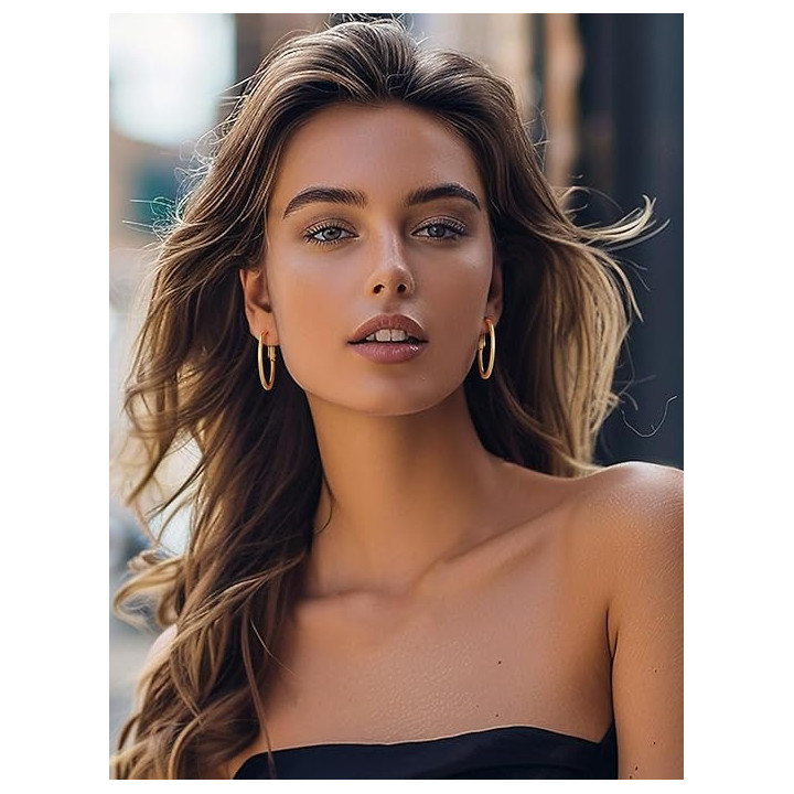 GoldChic hoepeloorbellen, goudkleurig, Stainless Steel D3cm - oorbellen