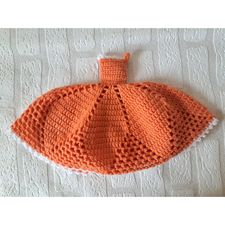 Handmade Crochet Doll Dress for Barbie Figurine Gift