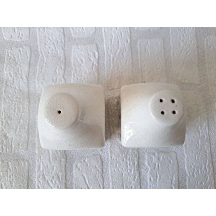 Peper en zoutstel met krakelee, porselein 7x7xx11cm - peper en zoutstellen