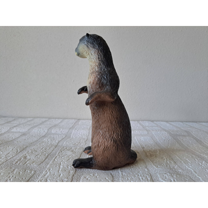 Staande otter voor in de tuin, hard rubber 9x7x20cm - dierfiguren