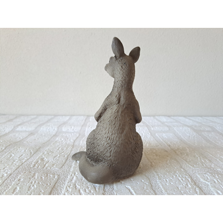Kangoeroe met jong voor in de tuin, hard rubber 9x10x17cm - dierfiguren