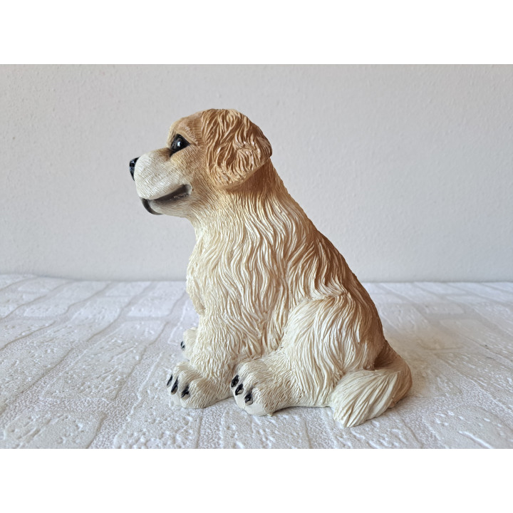 Large Golden Retriever Dog Resin Figurine Decor 16x18cm
