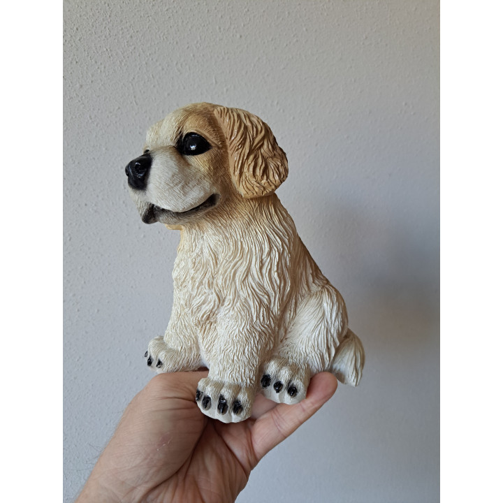 Grote Golden Retriever hond, kunsthars 16x14x18cm