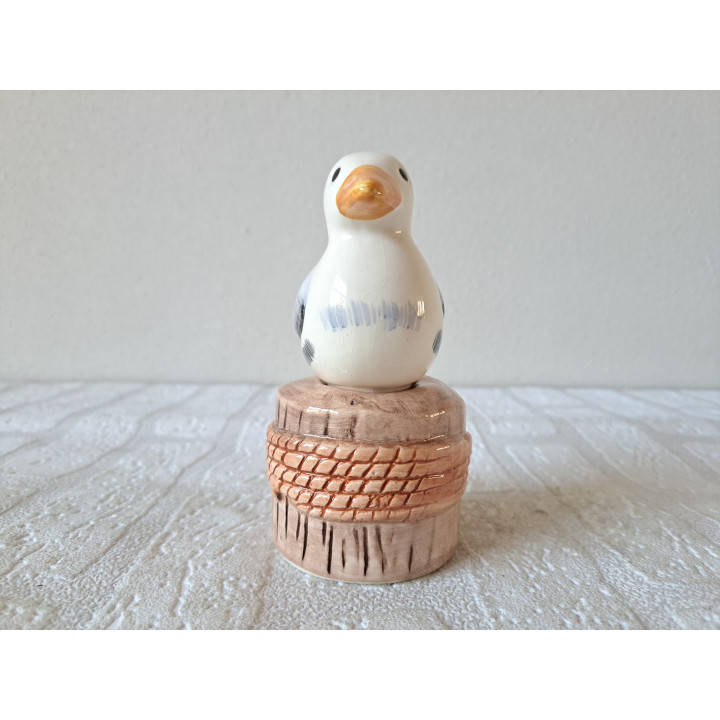 Meeuw op paal Peper en zoutstel, porselein 12x7x13cm - dierfiguren