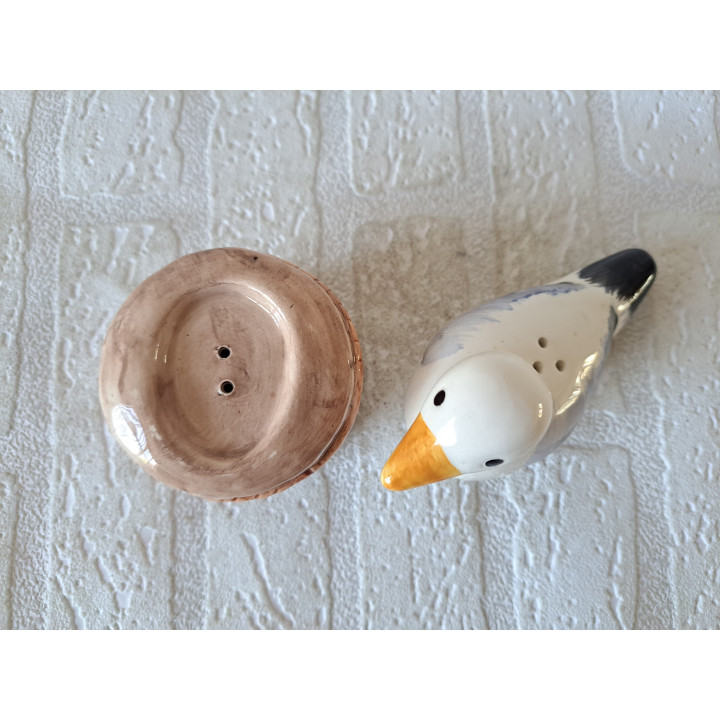 Meeuw op paal Peper en zoutstel, porselein 12x7x13cm - dierfiguren