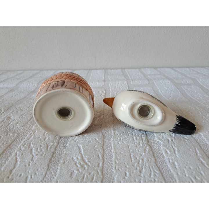 Meeuw op paal Peper en zoutstel, porselein 12x7x13cm - dierfiguren