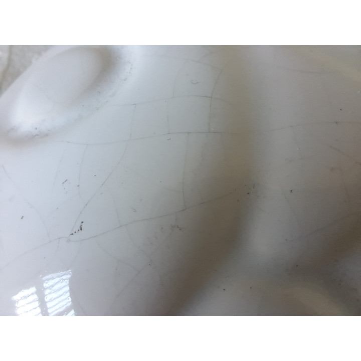 Vis Puddingvorm met krakelee, porselein 18.5x17x8cm- Verzamelobjecten
