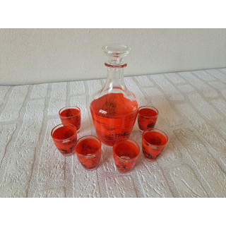 Luminarc Franse karaf met glazen, glas D8.5xH17.5cm