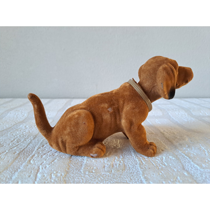 Knikkende teckel van flock, Simba, kunststof 18x6.5x10cm - honden