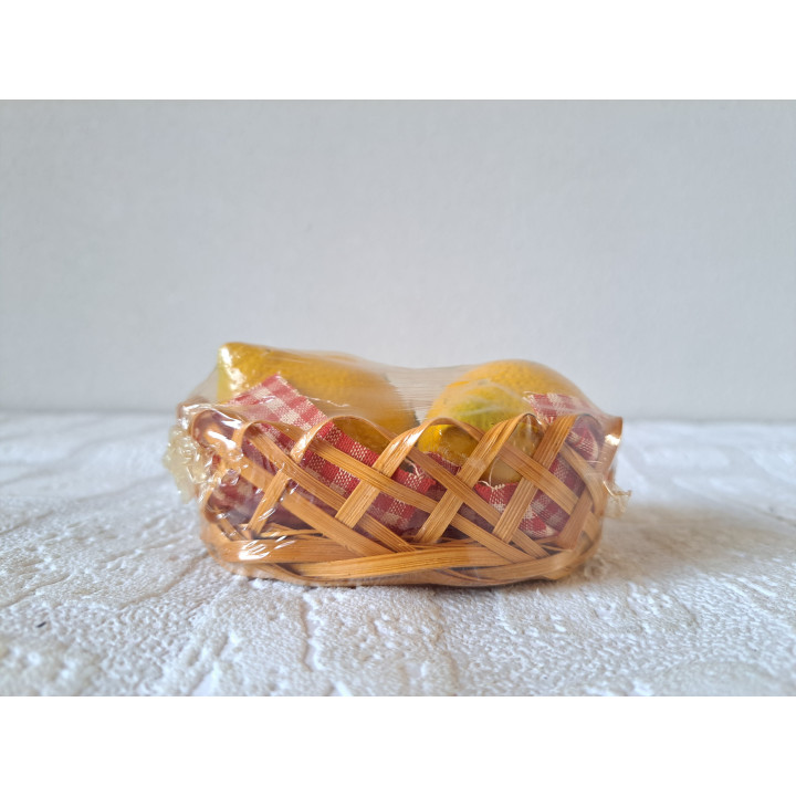 Citroen in mandje, Peper en zoutstel, keramiek 11x7.55cm - peper en zoutstellen