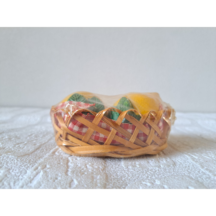 Citroen in mandje, Peper en zoutstel, keramiek 11x7.55cm - peper en zoutstellen