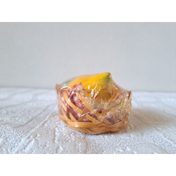 Citroen in mandje, Peper en zoutstel, keramiek 11x7.55cm - peper en zoutstellen