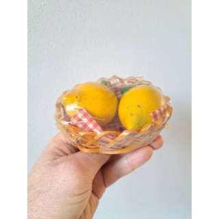 Citroen in mandje, Peper en zoutstel, keramiek 11x7.55cm