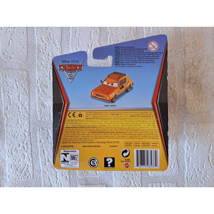 Grem Grimm Cars 2 Disney Pixar 14x4x16cm ONGEOPEND - Pixar film