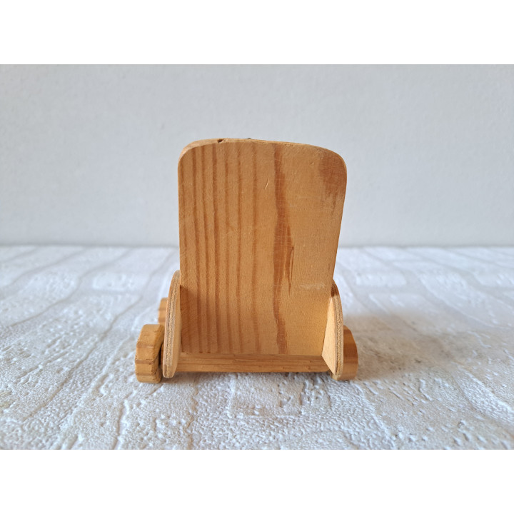 Poppenwagen, hout - metaal 12x9x11cm - poppen