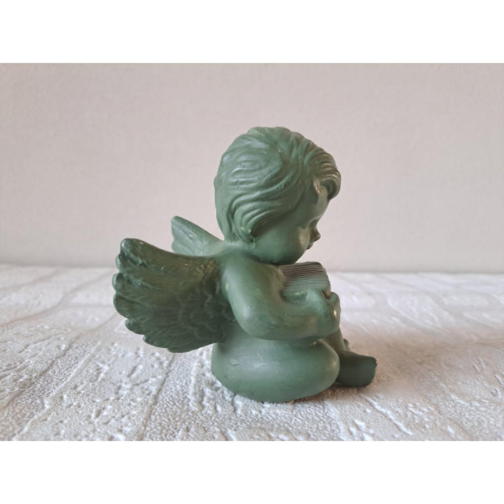 Egel met accordeon, porselein 8x10x10.5cm - engelen