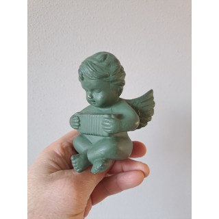 Egel met accordeon, porselein 8x10x10.5cm