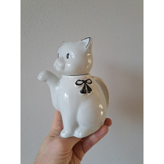 Poes theepot - koffiepot, porselein 17x9x17cm