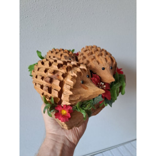 Familie Egel, Hout - stof - kunststof 22x20x11cm