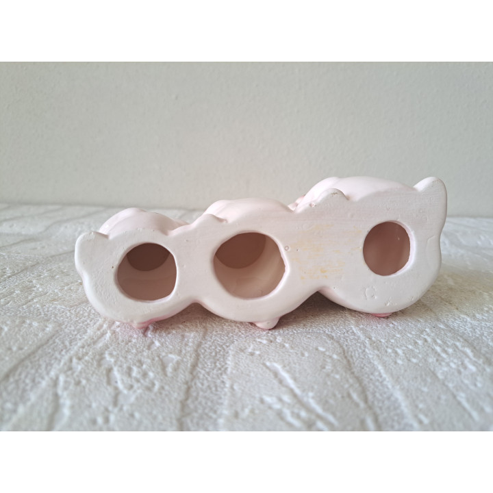 Drie varkens op een rij, porselein 15.5x6.5x11,5cm, dierfiguren