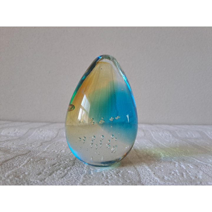 Presse-papier druppel van massief glas, D7xH10cm (a1) - glas