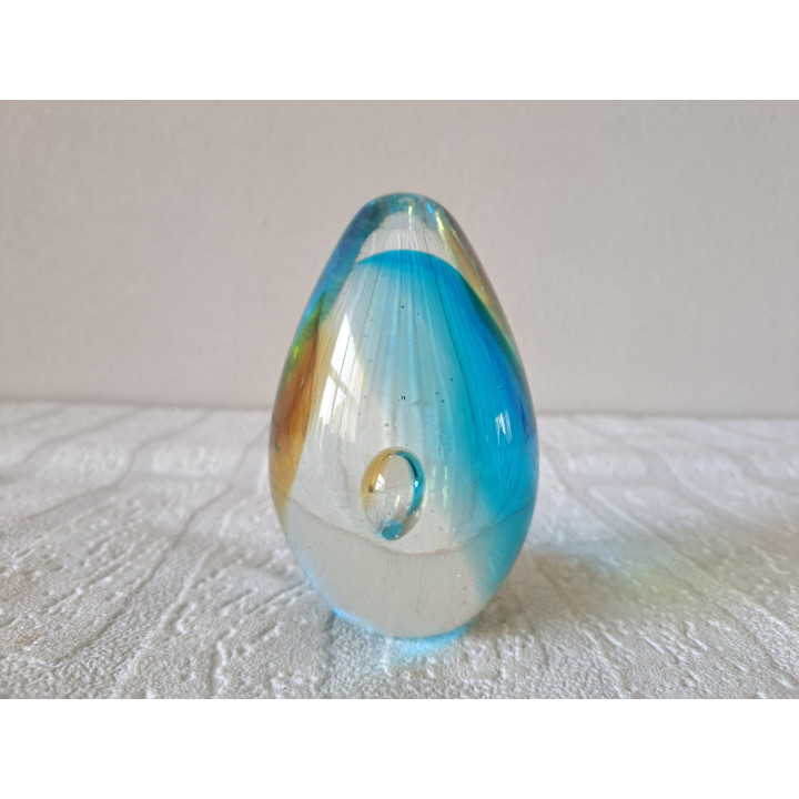 Presse-papier druppel van massief glas, D7xH12cm (a2) - glas