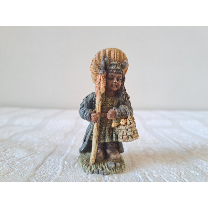 Inheemse Amerikaanse vrouw, kunsthars 4x3x8cm - beeldjes