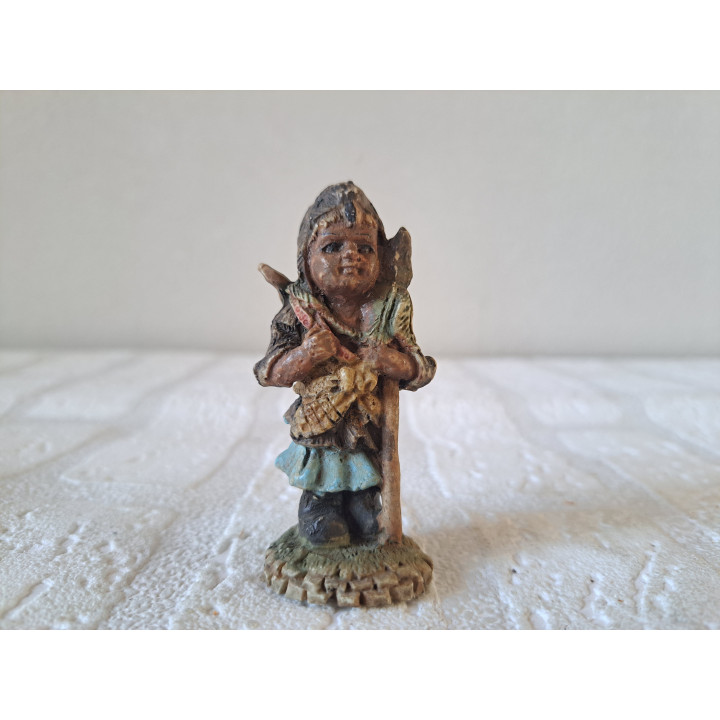 Inheemse Amerikaanse meisje, kunsthars D3xH7cm - beeldjes