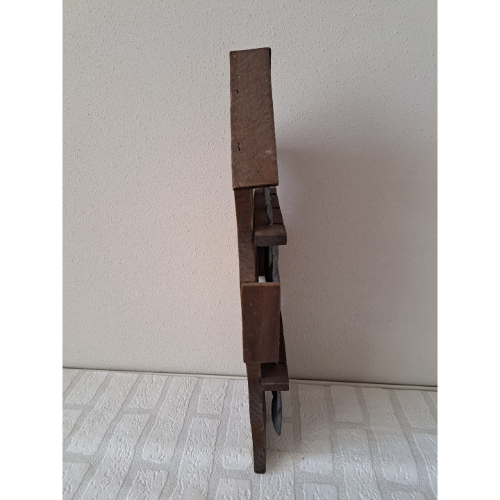 Lepelrek met 6 tinnen lepels, jaren 50-60, 22.5x48.5x4.5cm - beeldjes