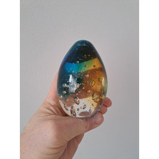 Presse-papier druppel van massief glas, D7xH10cm (a4)