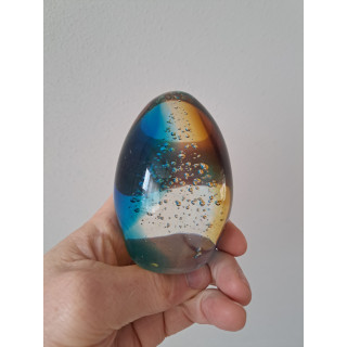 Presse-papier druppel van massief glas, D7xH10cm (a5)