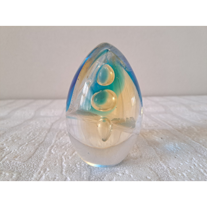 Presse-papier druppel van massief glas, D7xH10cm (a7) - glas