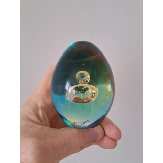 Presse-papier druppel van massief glas, D7xH10cm (a8)