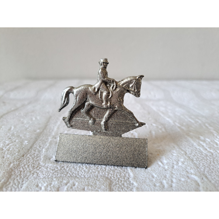 Ruiter op paard, metaal 5.5x2x6cm - paarden