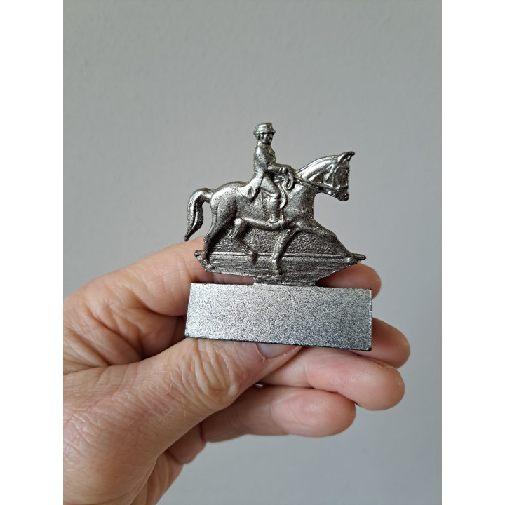 Ruiter op paard, metaal 5.5x2x6cm
