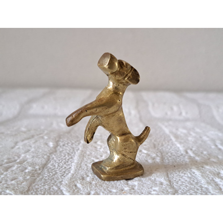 Hondenbeeldje van messing, 3.5x1.5x5cm - beeldjes