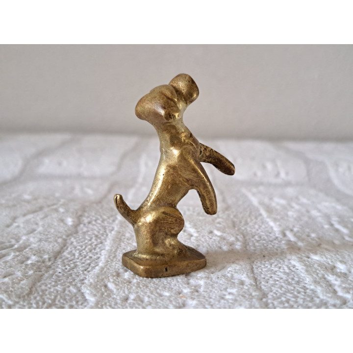 Hondenbeeldje van messing, 3.5x1.5x5cm - beeldjes