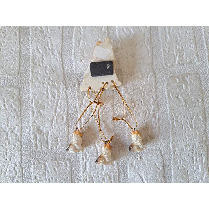 Collie met puppies, keukenmagneet, kunsthars 4.5x2x14cm - honden