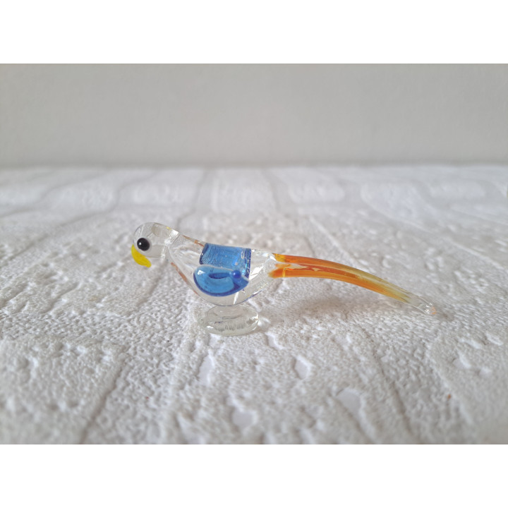 3 stuks Papegaaien van glas, 6x1.5x2cm - papegaaien
