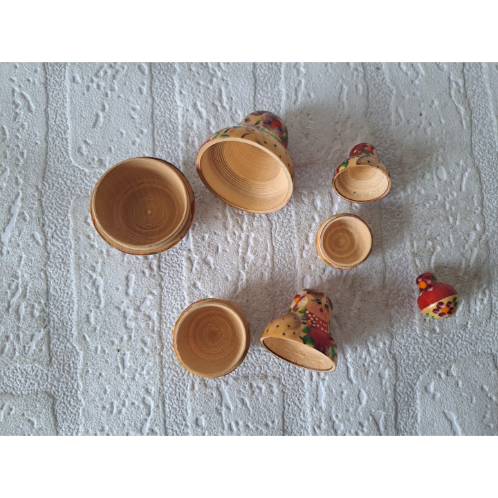 Russische matroesjka-nestpoppen, hout D4.5xH6cm - beeldjes