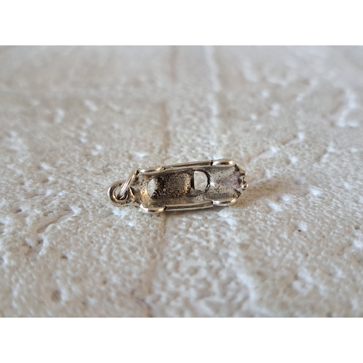 Volkswagen kever, verzilverd metaal 1.5x0.7x0.5cm - volkswagen