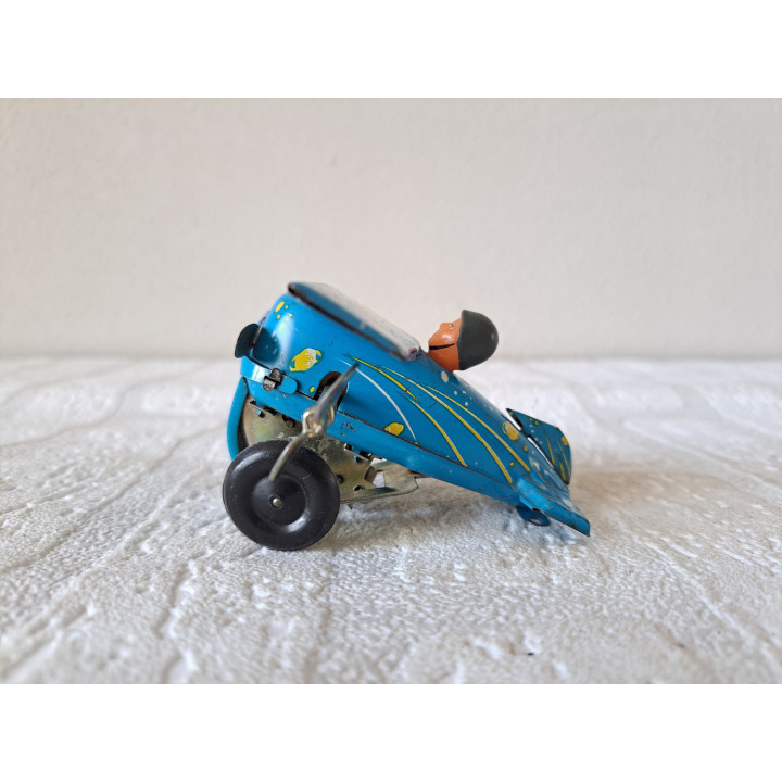 Trainingsvliegtuig, blikkenspeelgoed 8x10x6cm - blikkenspeelgoed