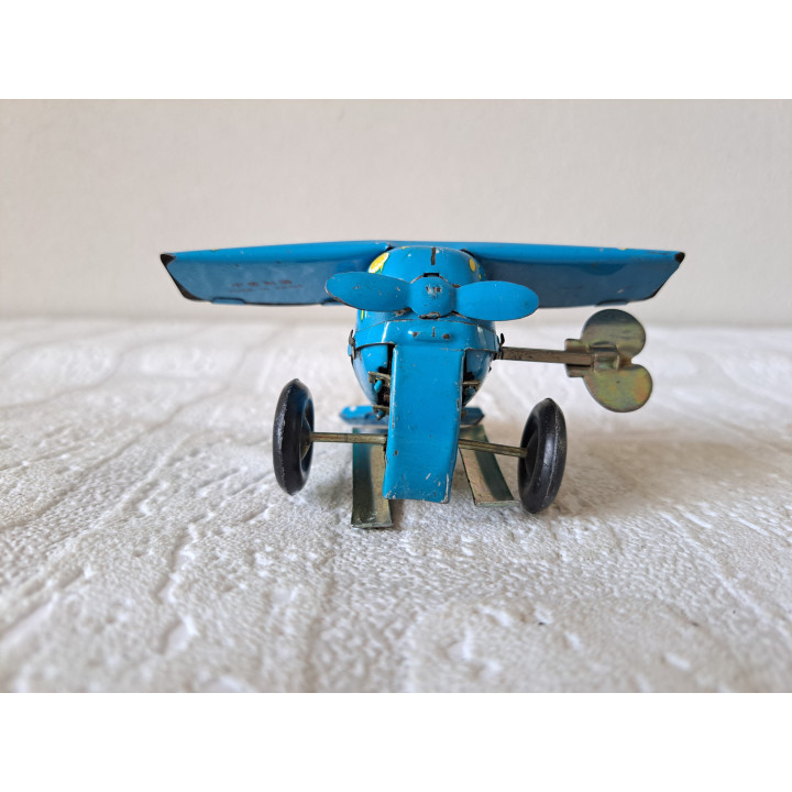 Trainingsvliegtuig, blikkenspeelgoed 8x10x6cm - blikkenspeelgoed