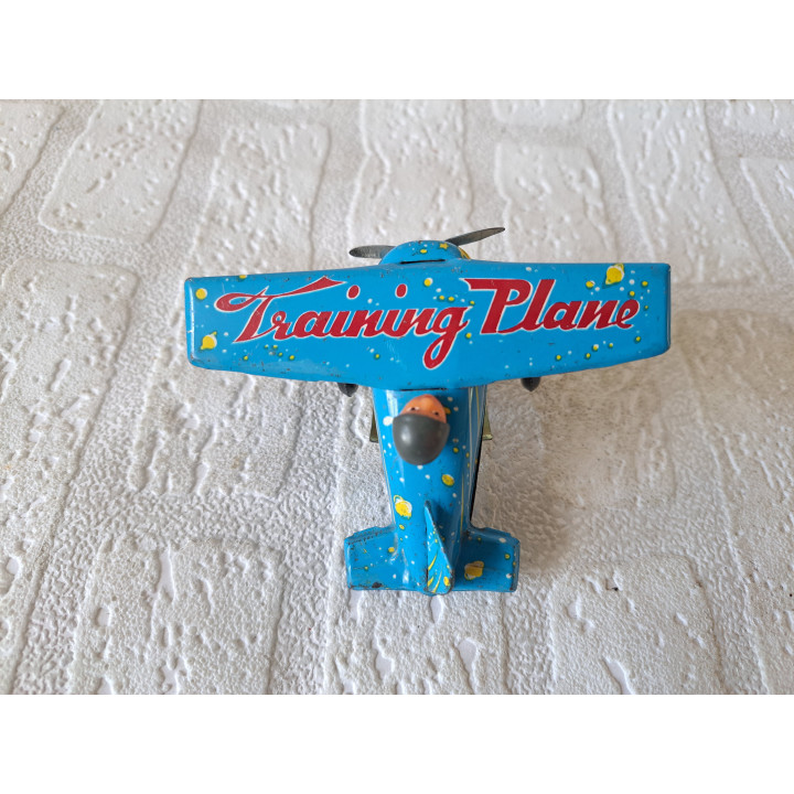Trainingsvliegtuig, blikkenspeelgoed 8x10x6cm - blikkenspeelgoed