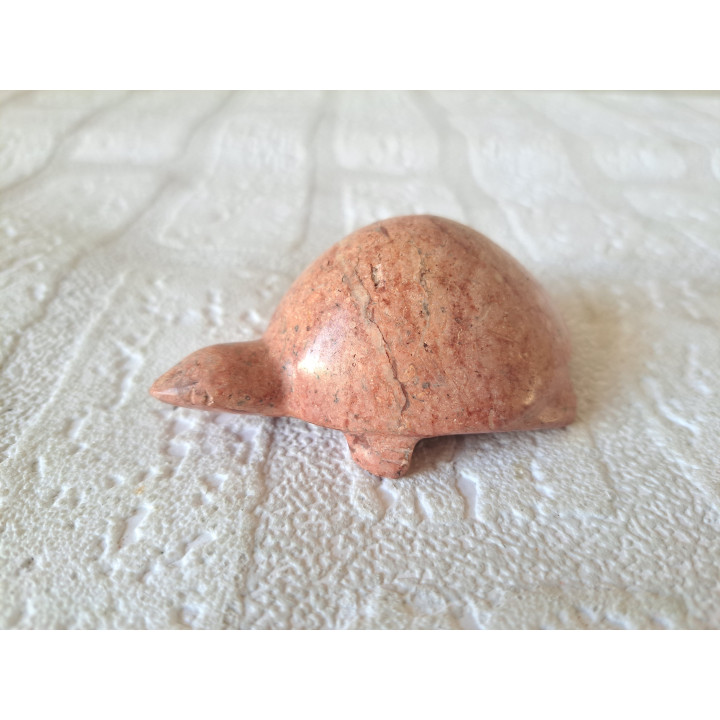 Schildpad van bruin natuursteen 8x5x3.5cm - dierfiguren